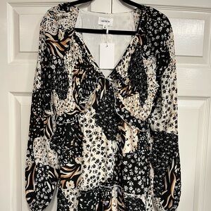 Heyson Women's Midi Length V-Neck Long Sleeve Dress Size Medium NWT